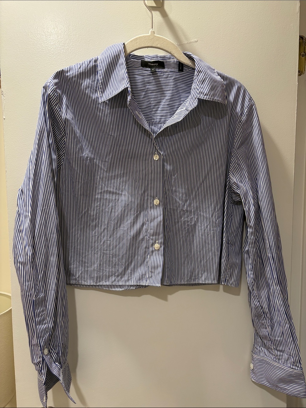 Theory cropped oxford shirt